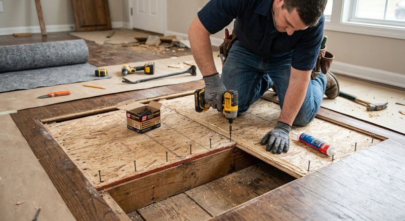 Squeaky Wood Floor Repair in Wilmington, NC