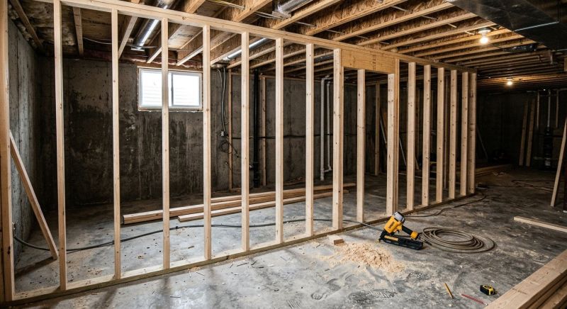 Basement Wall Framing in Wilmington, NC