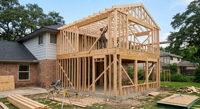 House Addition Framing in Conroe, TX