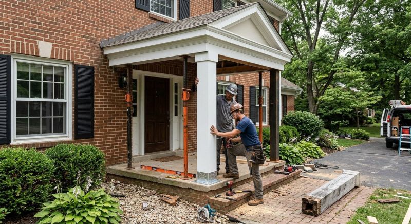 Portico Post Replacement in Kansas City, KS