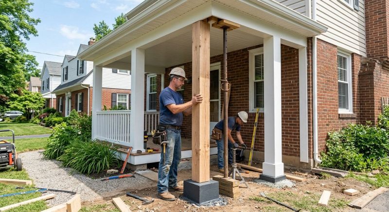 Portico Post Replacement in Kansas City, KS