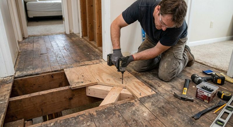 Squeaky Wood Floor Repair in Kansas City, KS