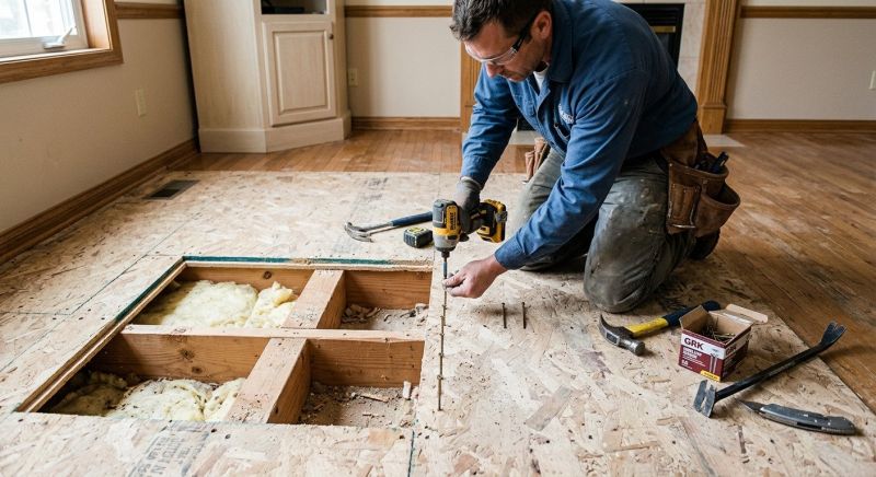 Squeaky Wood Floor Repair in Kansas City, KS